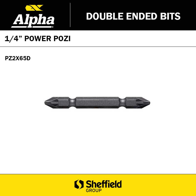 P2 X 65MM DOUBLE ENDED BIT POZI