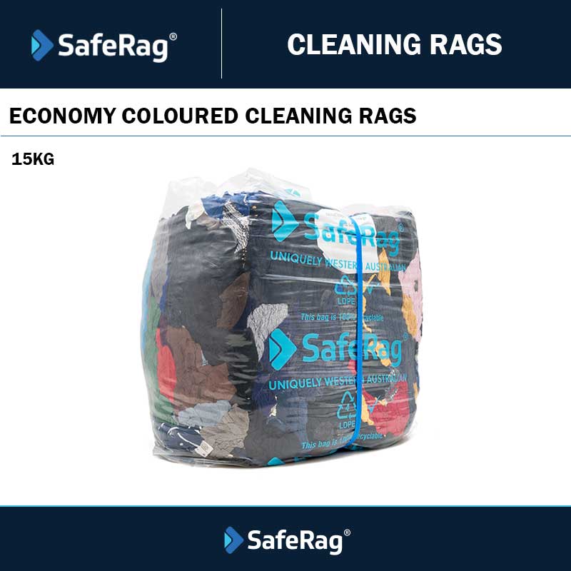ECONOMY QUALITY COLOURED RAGS - 15KG BAG