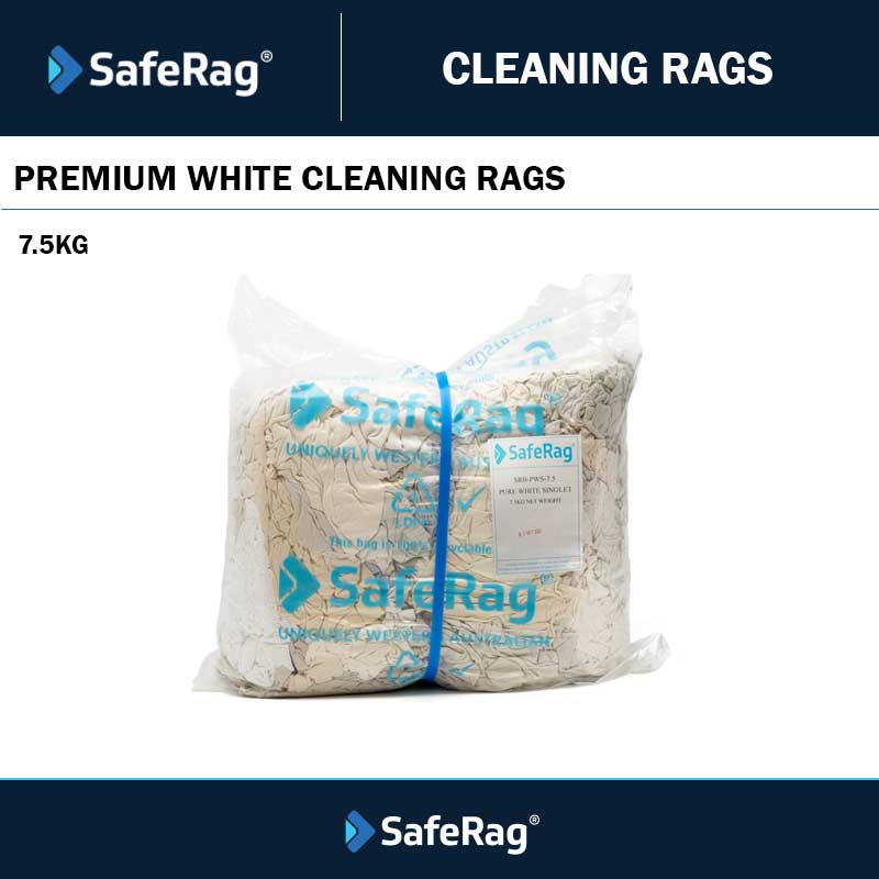 PREMIUM QUALITY WHITE RAGS - 7.5KG BAG