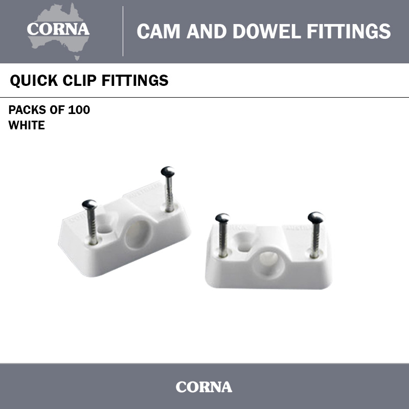 CORNA QUICK CLIP WHITE (PACKS OF 100)