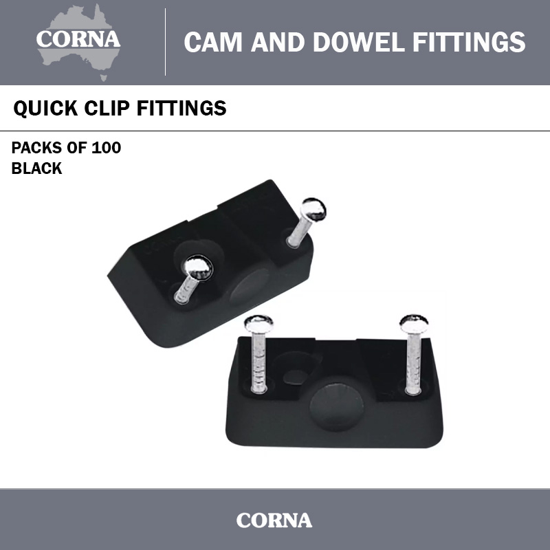 CORNA QUICK CLIP BLACK (PACKS OF 100)