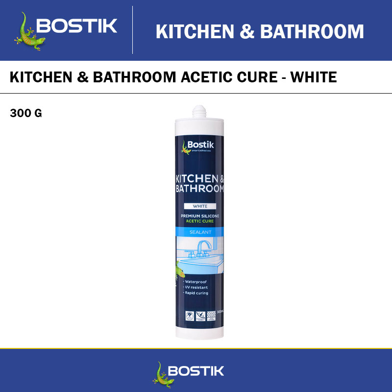 BOSTIK KITCHEN & BATHROOM ACETIC CURE - WHITE - 300G