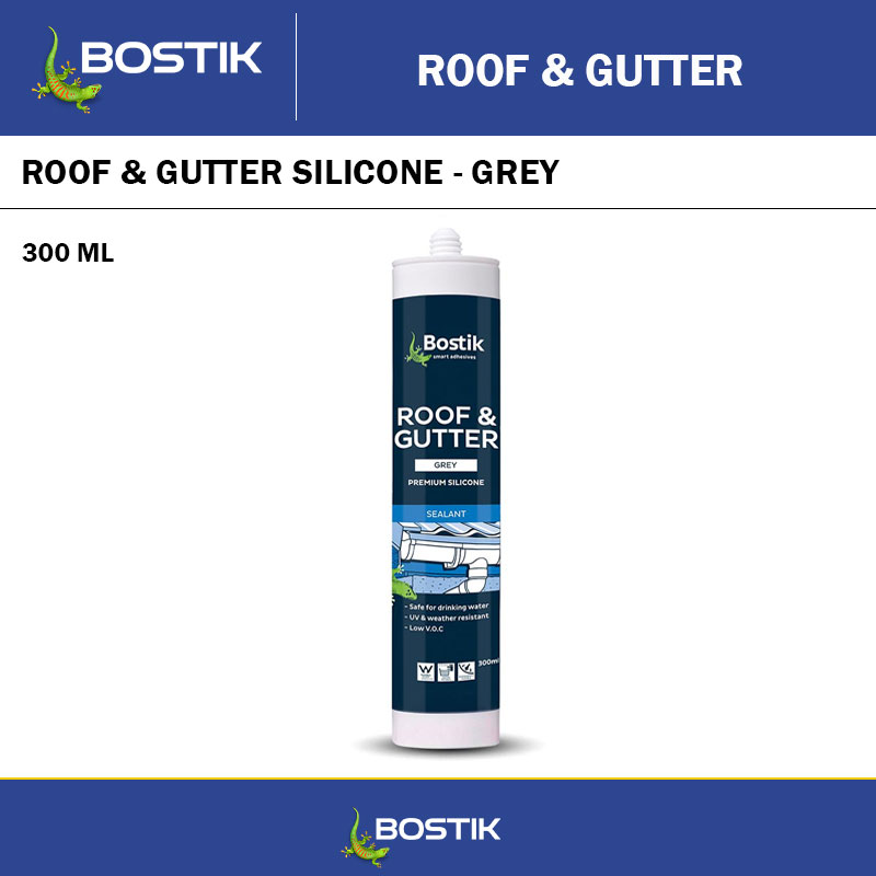BOSTIK ROOF & GUTTER SILICONE - GREY - 300ML