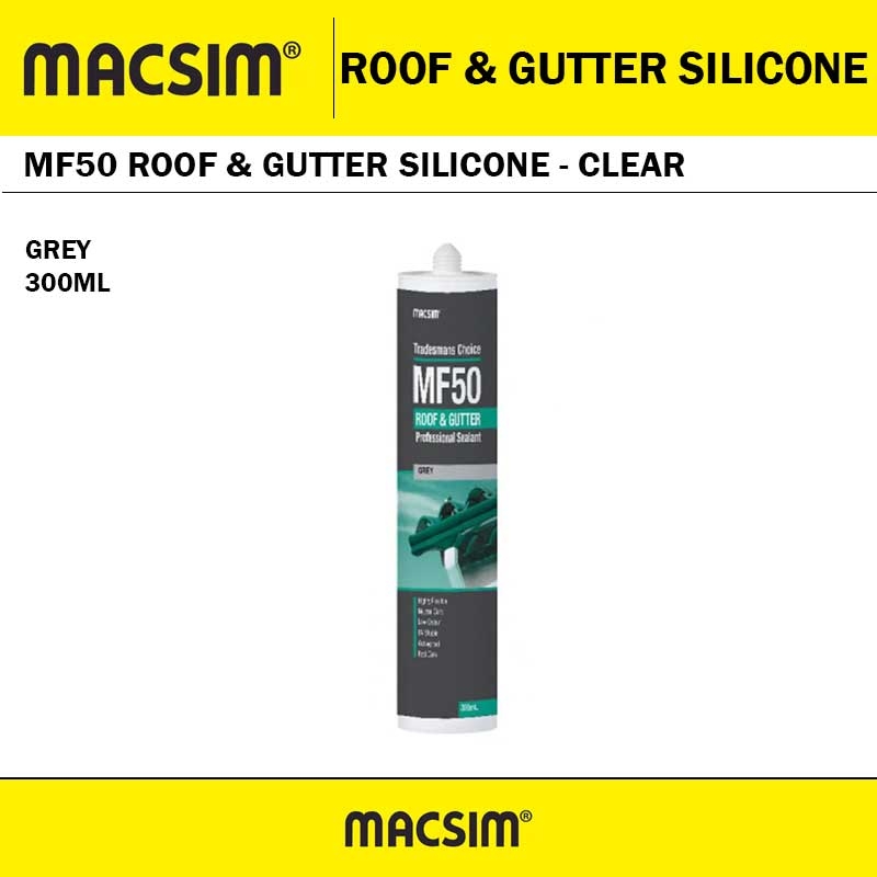 MACSIM MF50 ROOF & GUTTER SILICONE - GREY - 300ML