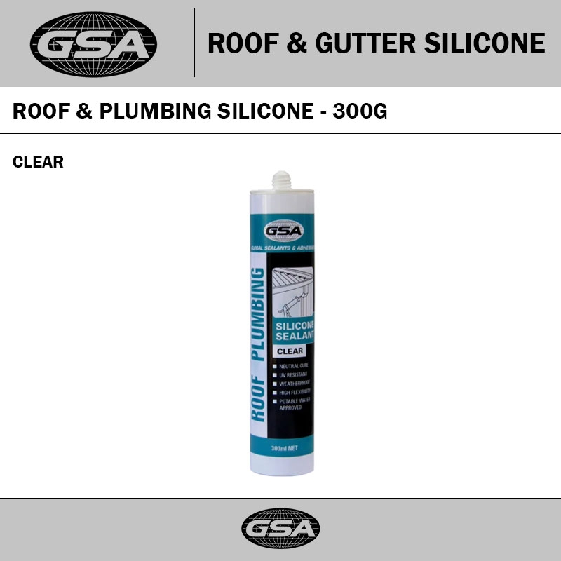 GSA ROOF & PLUMBING SILICONE - CLEAR - 300G