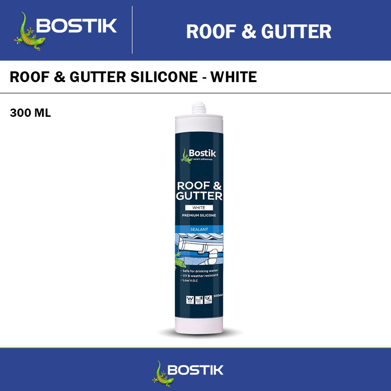 BOSTIK ROOF & GUTTER SILICONE - WHITE - 300ML
