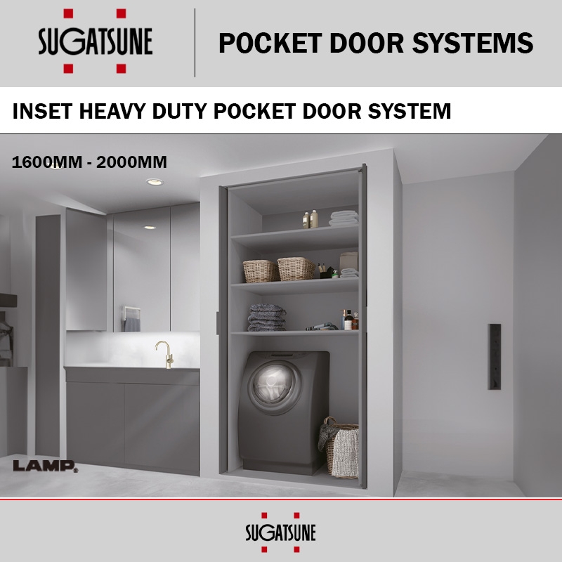 1600MM - 2000MM INSET HEAVY DUTY POCKET DOOR SYSTEM