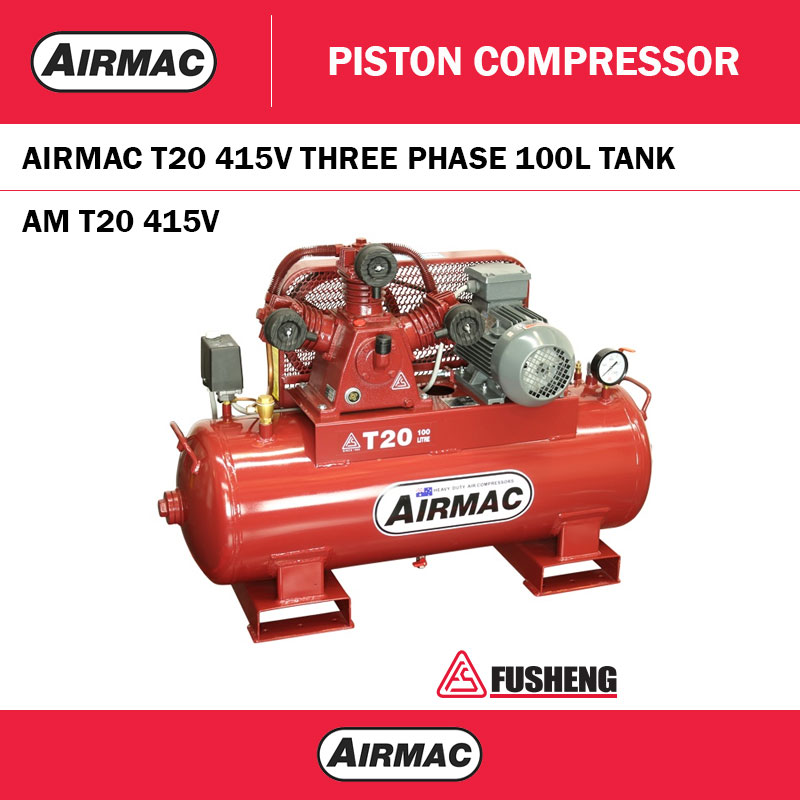 AIRMAC T203PH - 415V 3.0HP COMPRESSOR 3PHASE - 100L TANK
