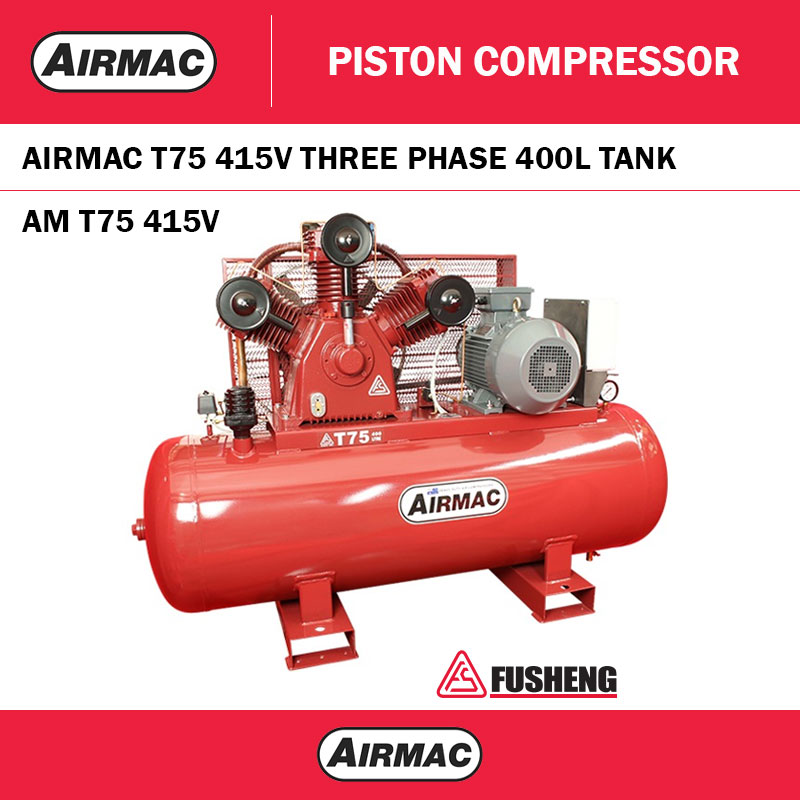 AIRMAC T75 - 415V 15HP COMPRESSOR 3PHASE - 400L TANK