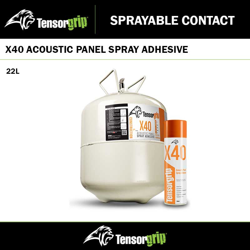 TENSORGRIP X40 ACOUSTIC PANEL SPRAY ADHESIVE CANISTER - 22L