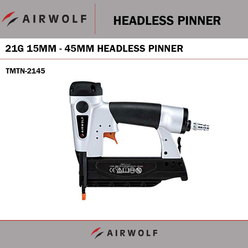 AIRWOLF HEADLESS PIN NAILER 21G (0.8) 15-45MM