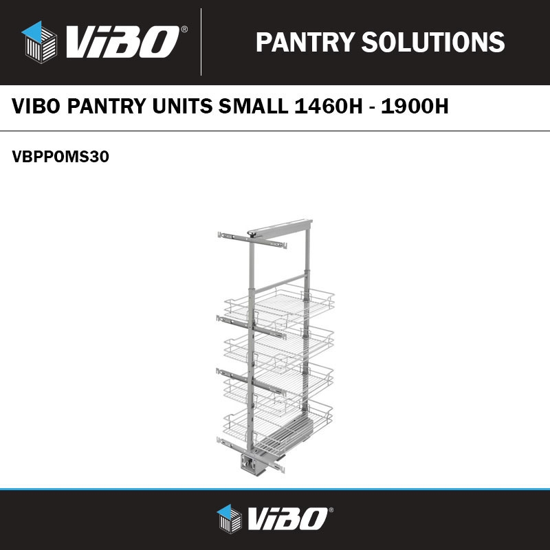 VIBO MELAMINE PULL OUT PANTRY SMALL - 300MM