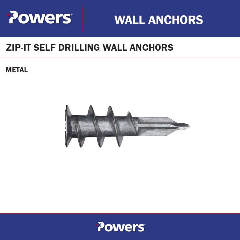WALLMATE ZINC SELF DRILLING ANCHOR DRILL POINT - 100 PACK